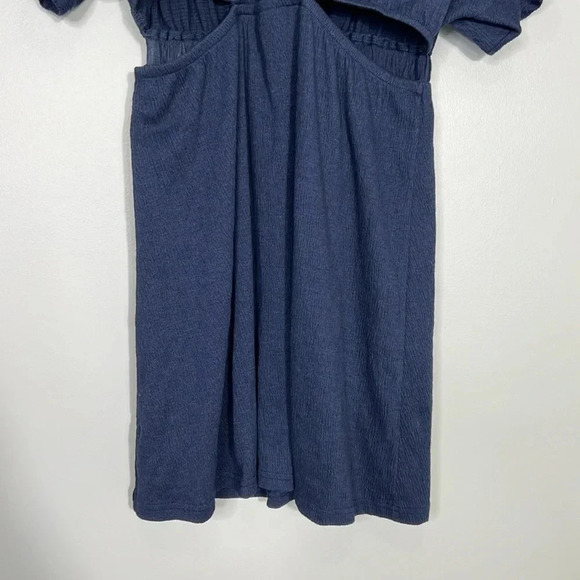 J.NNA Navy Blue Midi Dress - Size Medium - NWT - Deep V Neck, Midriff Cutouts - Picture 3 of 8